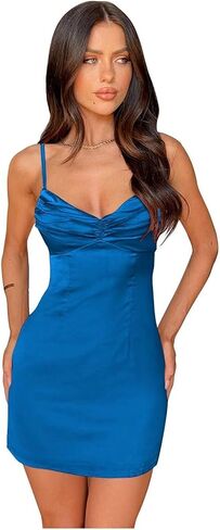 Satin Homecoming Dresses 2025 for Teens Short Spaghetti Straps Cocktail Dress Ruched V Neck Prom Gowns FJ02 in Saudi Arabia