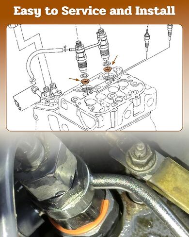 19077-53650 Injector Washer Heat Shield Fit for Fit for 4 Cylinder Kubota Engines V1205 V1305 V1505 V1903 V2003E V2203ME V2403ME Replace 15841-53622 in Kuwait