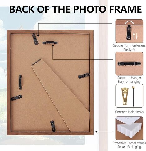 5x7 Picture Frame, Solid Natural Walnut Wood Photo Frame with Tempered Glass, 5 x 7 Wooden Frame Matted to 4x6/3x5, Wall or Tabletop Display in Saudi Arabia