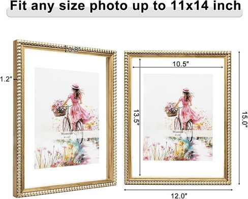 إطار صورة عائم مقاس 11 × 14، من خشب الصنوبر الصلب مع زجاج حقيقي مزدوج الجوانب، يناسب مقاس 8 × 10 أو عرض أي صورة بحجم يصل إلى 11 × 14، معلق على الحائط أو قائم بذاته على سطح الطاولة، طبيعي in Kuwait