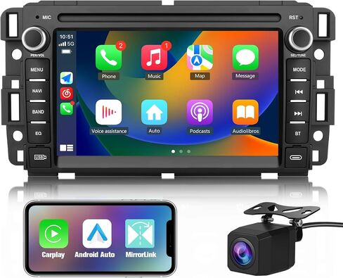 Android 13 [2G+64G] Car Radio for GMC Sierra Yukon Chevrolet Buick Chevy Silverado,8 Inch Touch Screen Stereo with GPS SWC Wireless Apple CarPlay Android Auto in Kuwait
