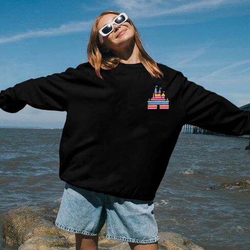 ASTANFY Magic Kingdom Sweatshirt for Women Castle Graphic Sweatshirts Oversized Family Vacation shirts Long Sleeve Pullover in Kuwait