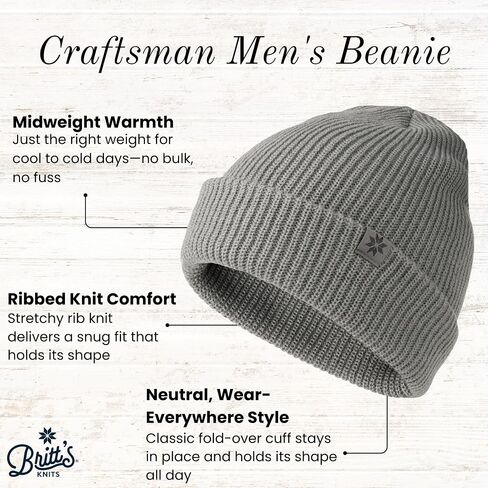 قبعة Britt's Knits للرجال من Craftsman قبعة شتوية دافئة متماسكة مضلعة in Saudi Arabia