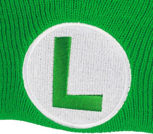 Bioworld Super Mario Luigi Logo Embroidery Standard Cuff Acrylic Knit Beanie Cuff Beanie in Saudi Arabia