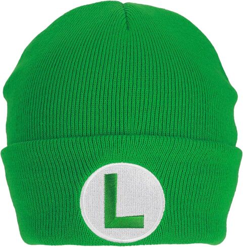 Bioworld Super Mario Luigi Logo Embroidery Standard Cuff Acrylic Knit Beanie Cuff Beanie in Saudi Arabia