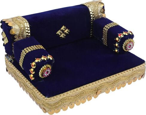 ديكور Laddu Gopal Singhasan لـ Bal Gopal Laddu Gopal Ji Velvet Mattress Cushion Gadda Ladoo Gopal Dress Asan مجموعة زخارف هندية تقليدية لمهرجان ديوالي (الحجم: -8 "X5") (مارون) in Kuwait