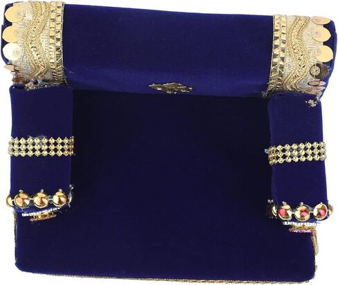 ديكور Laddu Gopal Singhasan لـ Bal Gopal Laddu Gopal Ji Velvet Mattress Cushion Gadda Ladoo Gopal Dress Asan مجموعة زخارف هندية تقليدية لمهرجان ديوالي (الحجم: -8 "X5") (مارون) in Kuwait