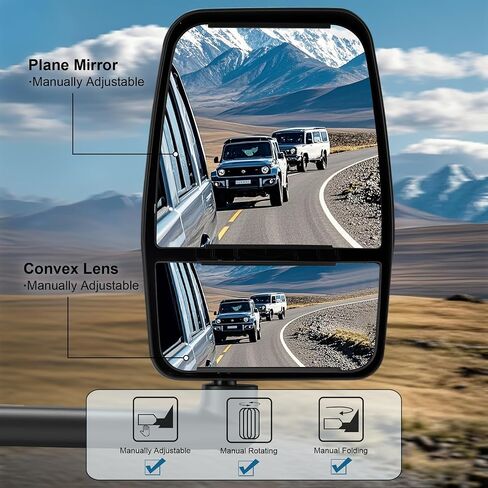 Driver Towing Mirror Compatible with 2003-2017 Chevy Express Savana 1500 2500 3500#GM1320426 in Kuwait