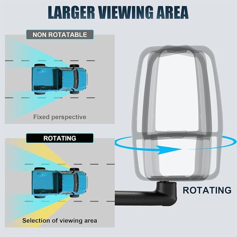 Driver Towing Mirror Compatible with 2003-2017 Chevy Express Savana 1500 2500 3500#GM1320426 in Kuwait