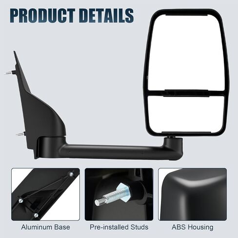 Driver Towing Mirror Compatible with 2003-2017 Chevy Express Savana 1500 2500 3500#GM1320426 in Kuwait
