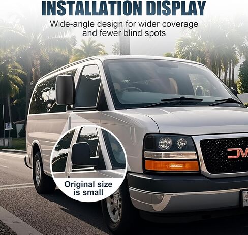 Driver Towing Mirror Compatible with 2003-2017 Chevy Express Savana 1500 2500 3500#GM1320426 in Kuwait