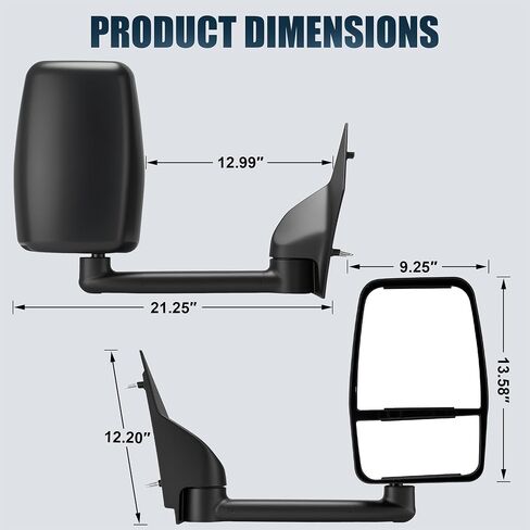 Driver Towing Mirror Compatible with 2003-2017 Chevy Express Savana 1500 2500 3500#GM1320426 in Kuwait