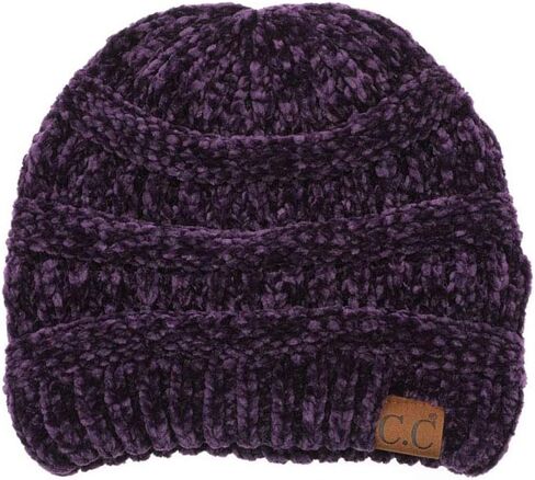 ScarvesMe Soft Winter Warm Solid Color Ribbed Chenille Beanie in Saudi Arabia