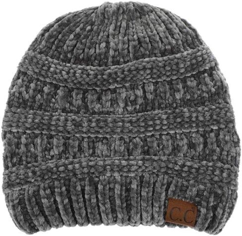 ScarvesMe Soft Winter Warm Solid Color Ribbed Chenille Beanie in Saudi Arabia