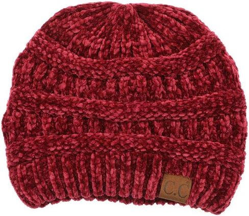 ScarvesMe Soft Winter Warm Solid Color Ribbed Chenille Beanie in Saudi Arabia