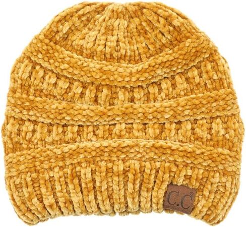 ScarvesMe Soft Winter Warm Solid Color Ribbed Chenille Beanie in Saudi Arabia
