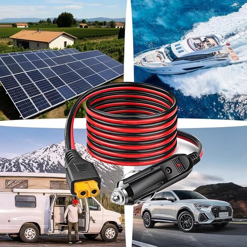 12 فولت/24 فولت ولاعة السجائر XT60 قابس شاحن السيارة لسلسلة Ecoflow Delta/River/River 2 Bluetti EB55 Anker 757/767 محطة توليد الطاقة الشمسية ECOFLOW Wave 2 مكيف الهواء XT60 DC سلك محول in Kuwait