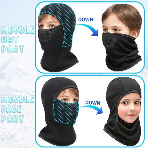 قناع تزلج بالاكلافا للأطفال قابل للتنفس للأولاد والبنات - غطاء قناع وجه شتوي من الصوف المقاوم للرياح للطقس البارد in Kuwait