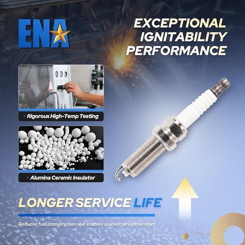 ENA Platinum Spark Plug for 5118 PLZKAR6A11 Compatible with Nissan Frontier 2005-2017 2.5L Sentra 2007-2010 2.0L 2013-2017 1.8L Micra 2015-2017 1.6L Versa 2012-2017 Versa Mote 2014-2017 1.6L Set of 4 in Saudi Arabia