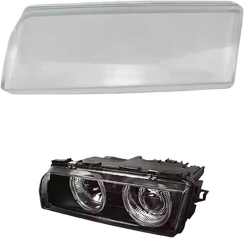غطاء المصابيح الأمامية للسيارة متوافق مع BMW 7 Series E38 1994-1997 غطاء المصباح الأمامي الشفاف عاكس الضوء رئيس عدسة إضاءة قناع غطاء المصباح (زوج) in Kuwait