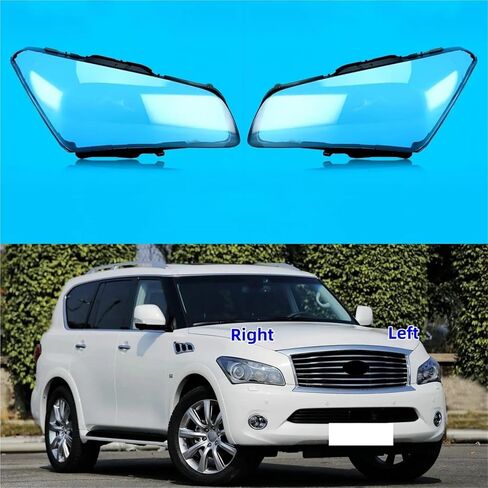 متوافق مع إنفينيتي QX80 QX56 2011 2012 2013 اكسسوارات السيارات عدسة المصباح الأمامي غطاء شفاف عاكس الضوء كشافات قذيفة (1 قطعة الجانب الأيمن) in Kuwait