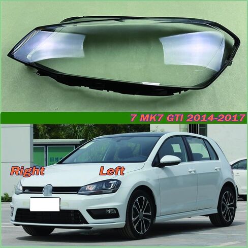 Compatible for VW Golf 7 MK7 GTI 2014-2017 Car Front Headlight Cover Lens Glass Headlamps Transparent Lampshad Lamp Shell Masks(A Piar) in Saudi Arabia