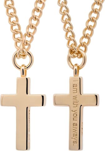 Shields of Strength Mens Stainless Steel Always Cross Necklace Matthew 28:20 Simple Eloquent Design Any Occasion Reminder Faithful Love Mercy Inspiring in Kuwait