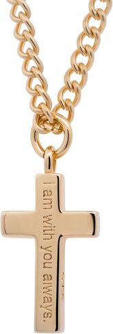 Shields of Strength Mens Stainless Steel Always Cross Necklace Matthew 28:20 Simple Eloquent Design Any Occasion Reminder Faithful Love Mercy Inspiring in Kuwait