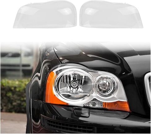 2PCS Compatible For Volvo XC90 2004-2013 Headlight Shell Lamp Shade Transparent Lens Cover Headlight Cover, Right & Left in Saudi Arabia