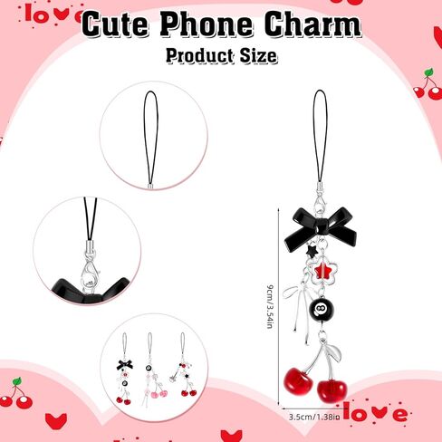 4pcs سحر هاتف لطيف y2k bow star سحر الهاتف الخليوي للحالة سحر الفضة للهاتف Kawaii Car Charm charm kit keychain keychain charm accsitations for pendant camera camera in Kuwait