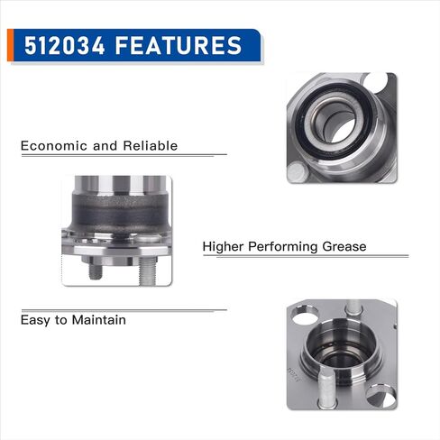 زوج PAROD 512034 محمل العجلة الخلفية ومجموعة المحور مناسب لـ Acura Integra 1994-1998، Honda Accord 1986-1989، Civic 1992-2000، Civic Del Sol 1993-1997، غير ABS؛ القرص الخلفي in Saudi Arabia