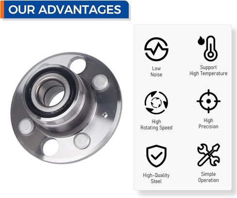 زوج PAROD 512034 محمل العجلة الخلفية ومجموعة المحور مناسب لـ Acura Integra 1994-1998، Honda Accord 1986-1989، Civic 1992-2000، Civic Del Sol 1993-1997، غير ABS؛ القرص الخلفي in Saudi Arabia