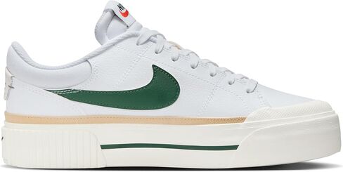 Nike Court Legacy Lift Women's Shoes (DM7590-107, White/Sail/Sesame/Fir) in Saudi Arabia