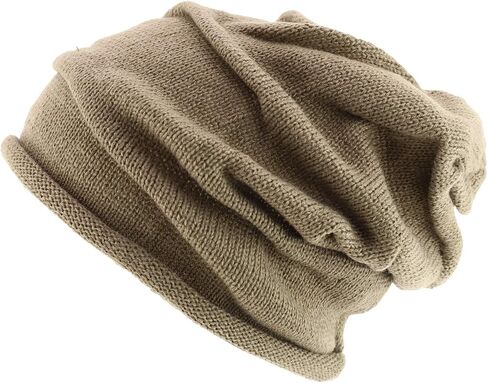 Armycrew Wrinkled Knit Deep Crown Slouch Rolled Brim Long Rasta Beanie in Saudi Arabia