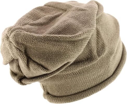 Armycrew Wrinkled Knit Deep Crown Slouch Rolled Brim Long Rasta Beanie in Saudi Arabia
