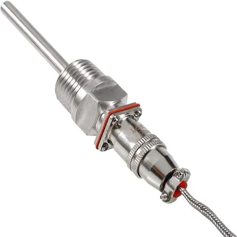 RTD PT100 Temperature Sensor 50~200mm Probe 1/2" NPT Threads with 1~5m Cable -58°F-572oF Waterproof and Oil-Proof Anti-Corrosion(Length 1m,200mm) in Kuwait