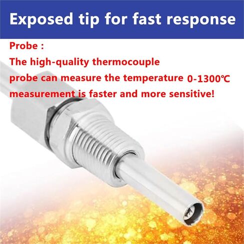 1300°C K Type EGT Motor Exhaust Gas Temperature Sensor Stainless Steel Probe Thermocouple Tube Thread 1/8’' NPT Elbow Male Plugs(Cable Length 7m) in Saudi Arabia