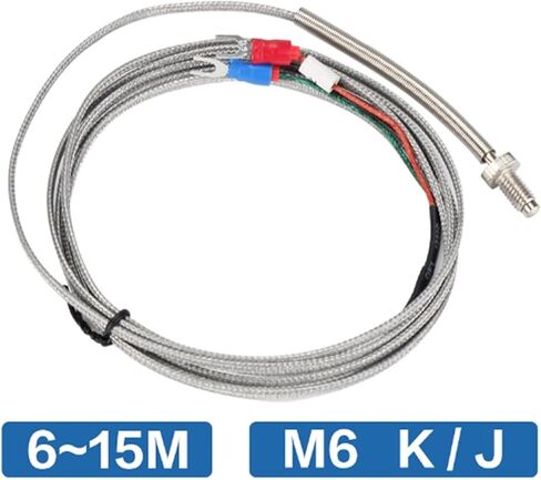 WRNT-02 M6 Screw K J Type with 6m 8m 10m 15M Wire Cable Thermocouple Temperature Sensor for Industrial Temperature Controller(M6 K Type 8m) in Saudi Arabia