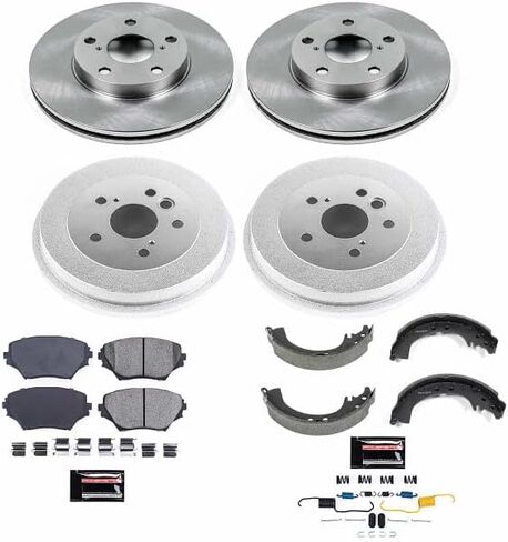 Power Stop KOE15063DK Autospecialty Front and Rear Replacement Brake Kit-OE Brake Drums & Ceramic Brake Pads For Toyota RAV4 2001-2002 [Model Specific] in Saudi Arabia