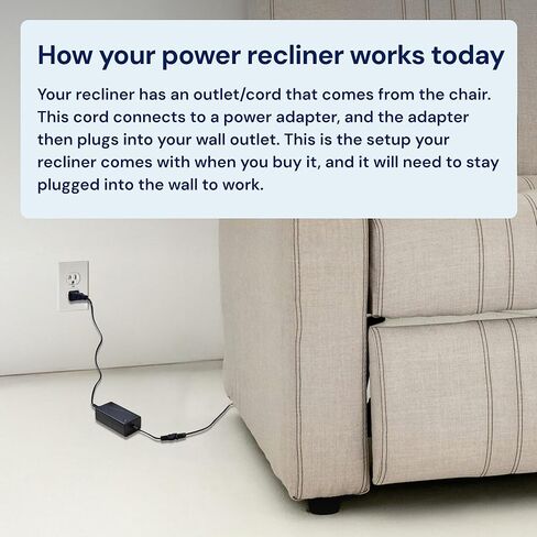 حزمة البطارية الزرقاء Big Cactus لإلغاء الأثاث مع شاشة LED وتنبيهات منخفضة الشحن - Wireless 5000mAh Couch Package Packable Reconsable for Power Recliner Supply in Kuwait