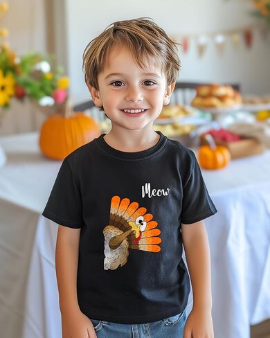 Thanksgiving Shirts for Kids Boys Girls Toddler Funny Turkey Pumpkin Graphic T-Shirt Clothes Tops Tee 2T-8Y in Saudi Arabia