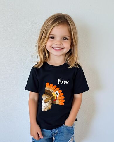 Thanksgiving Shirts for Kids Boys Girls Toddler Funny Turkey Pumpkin Graphic T-Shirt Clothes Tops Tee 2T-8Y in Saudi Arabia
