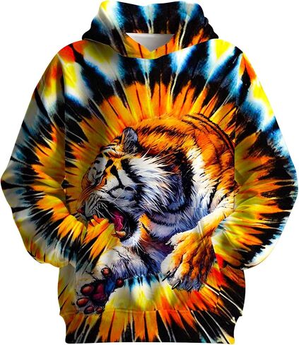Big Kids Tie Dye Hoodies Sweatshirt for Boys Girls, Kangaroo Pocket Pullover Hooded in Saudi Arabia