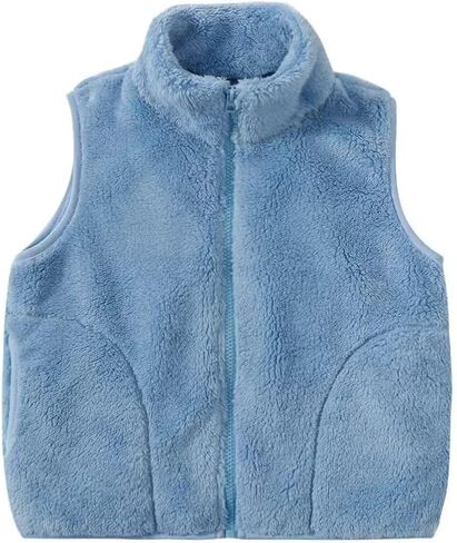 سترة بسحاب للفتيات والأولاد سترة دافئة من الصوف الناعم مع جيوب من 3 إلى 12 سنة in Kuwait