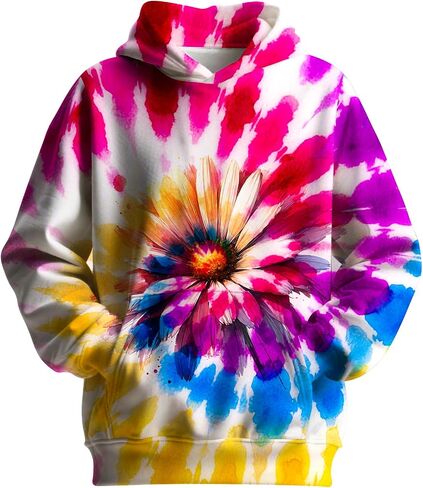 Big Kids Tie Dye Hoodies Sweatshirt for Boys Girls, Kangaroo Pocket Pullover Hooded in Saudi Arabia