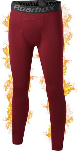 Roadbox Youth Boys' Thermal Compression Pants, Fleece Lind Base Layer Sports Leggings, Athletic Tights for Cold Weather in Saudi Arabia