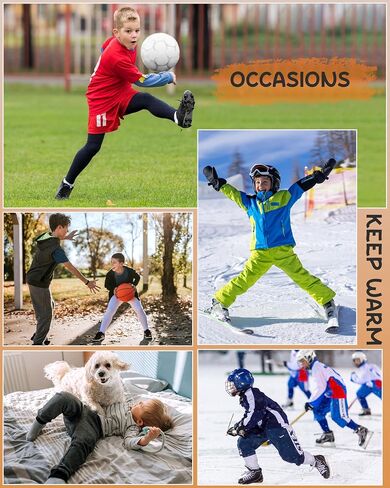 Roadbox Youth Boys' Thermal Compression Pants, Fleece Lind Base Layer Sports Leggings, Athletic Tights for Cold Weather in Saudi Arabia