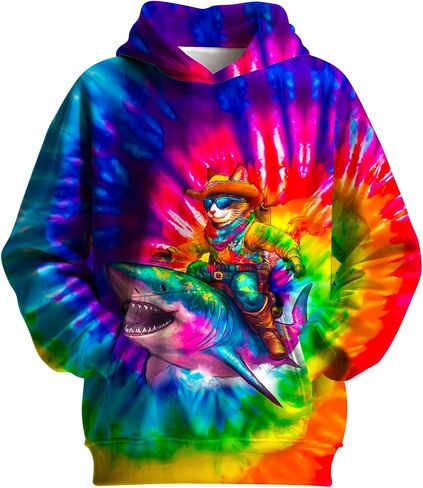 Big Kids Tie Dye Hoodies Sweatshirt for Boys Girls, Kangaroo Pocket Pullover Hooded in Saudi Arabia