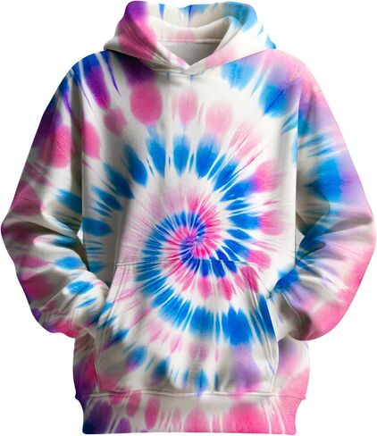 Big Kids Tie Dye Hoodies Sweatshirt for Boys Girls, Kangaroo Pocket Pullover Hooded in Saudi Arabia