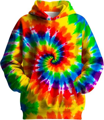 Big Kids Tie Dye Hoodies Sweatshirt for Boys Girls, Kangaroo Pocket Pullover Hooded in Saudi Arabia